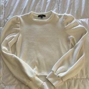 Lulu's White Ribbed Sweater